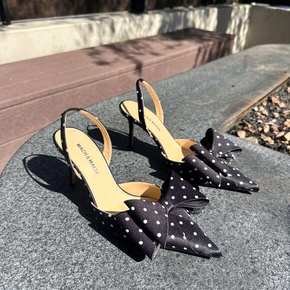 Mach & Mach 85MM Polka Dot Bow Pump Heels - Picture 3 of 8